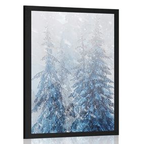 Plagát zasnežená krajina - 60x90 black