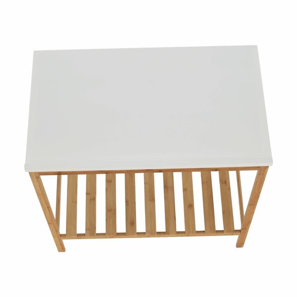 Stôl do kúpeľne s policou Selene Typ 5 - prírodná / biela