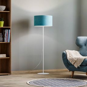 Euluna Stojaca lampa Pastell Roller textilné, tyrkysová, Obývacia izba / jedáleň, látka, kov, E27, 40W, K: 155cm