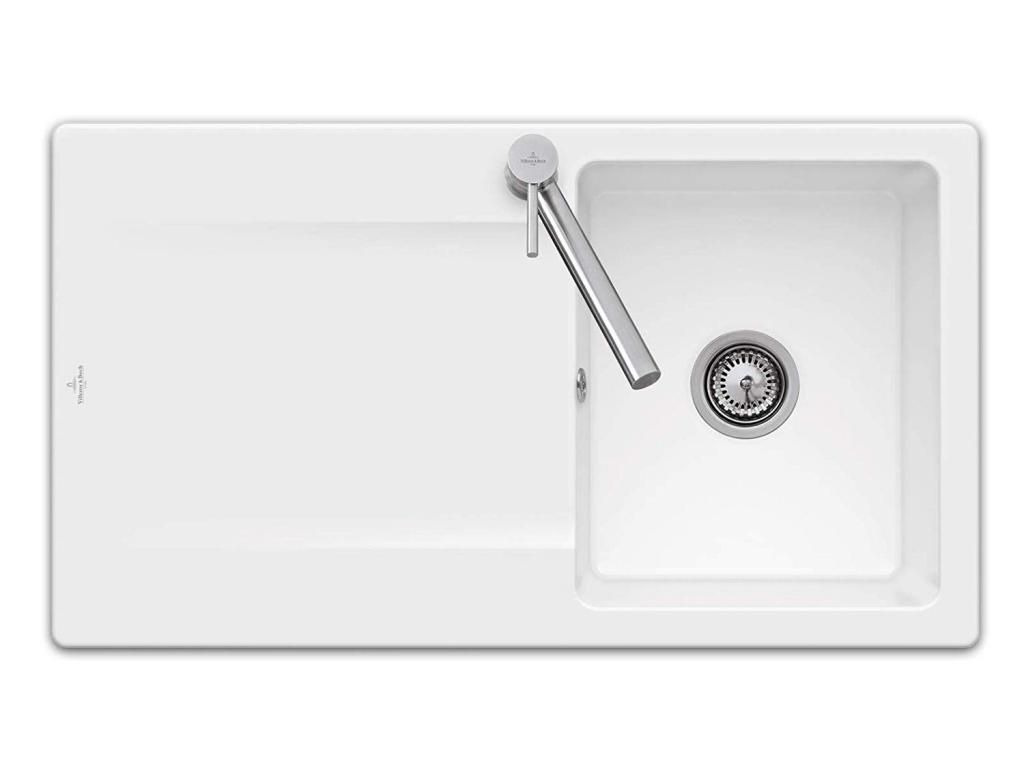 VILLEROY & BOCH VILLEROY & BOCH - Keramický drez Siluet 50 Stone white nástavný 900 x 510 bez excentra 333501RW