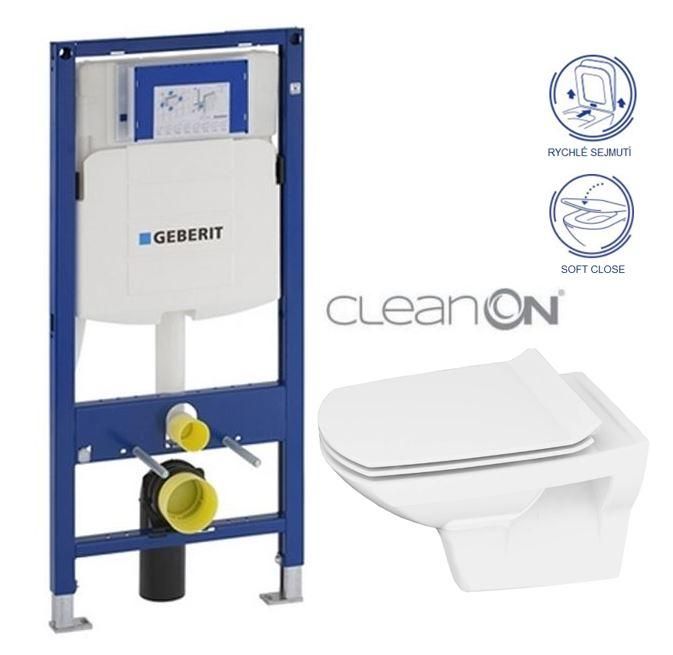 GEBERIT Duofix bez tlačidla + WC CERSANIT CLEANON CARINA + SEDADLO 111.300.00.5 CA3