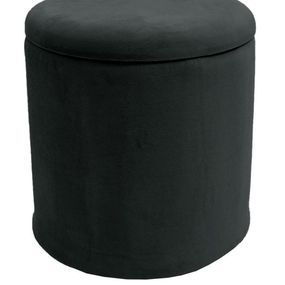 Taburetka s úložným priestorom PLAZA -36 x 36 cm - čierna