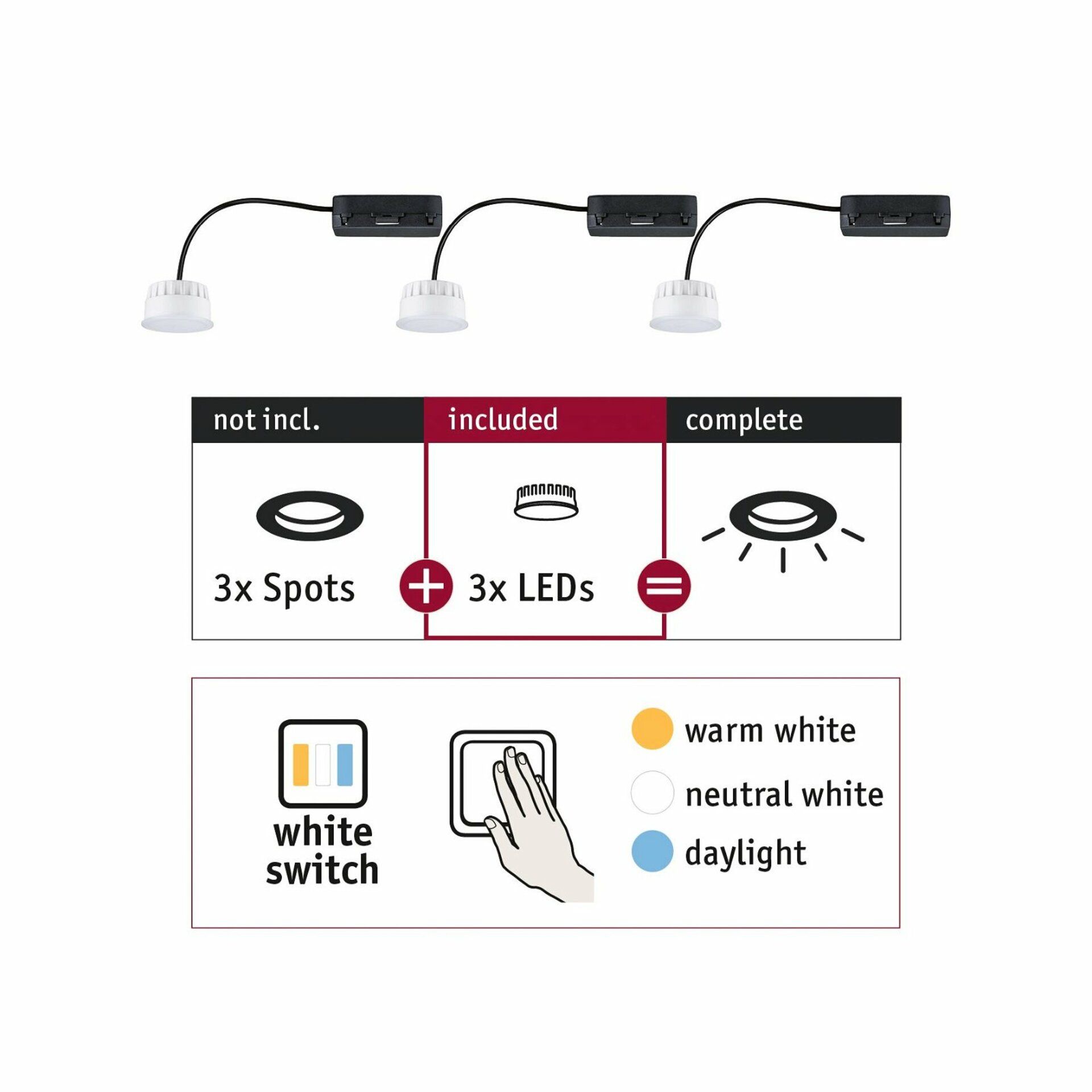 PAULMANN Vestavné svítidlo Choose LED-Modul Coin WhiteSwitch 3x6,5W 2.700 924.78