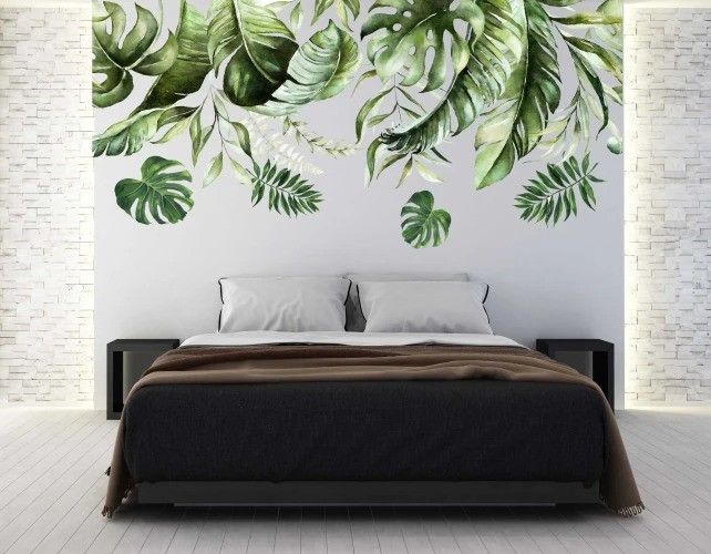 DomTextilu Nálepka na stenu do interiéru s motívom listov rastliny monstera 120X240 cm