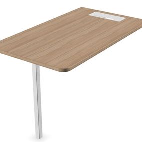NARBUTAS - Stôl MY SPACE 120x70 cm s obdĺžnikovým výrezom a elektrickým stojanom