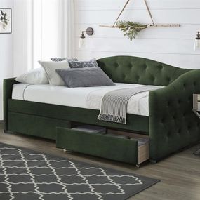 Halmar ALOHA posteľ so zásuvkami tmavo zelená velvet