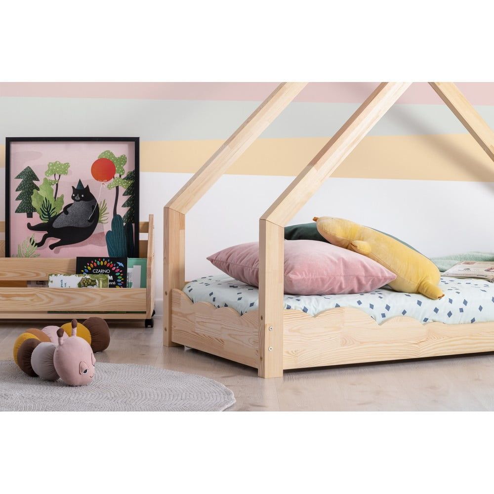 Domčeková posteľ z borovicového dreva Adeko Luna Drom, 90 x 200 cm