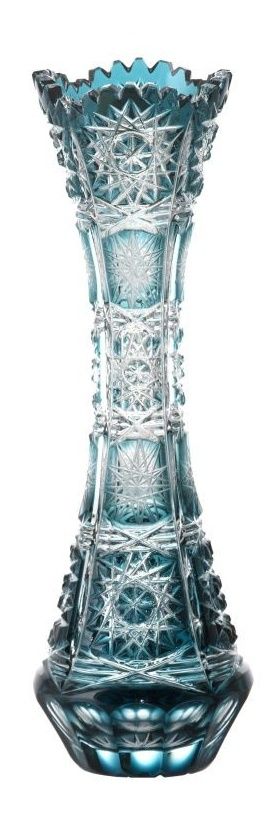 Krištáľová váza Paula, farba azúrová, výška 205 mm