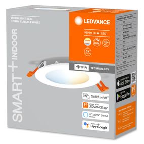 LEDVANCE SMART+ WiFi Orbis Downlight Slim Ø 12 cm, Kúpeľňa, plast, 8W, K: 3.5cm