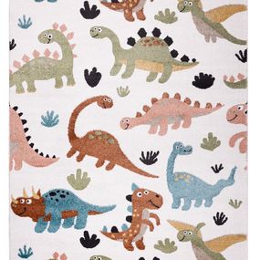 Dywany Łuszczów Detský kusový koberec Fun Dino cream - 80x150 cm