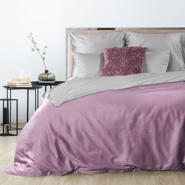 DomTextilu Obojstranné saténové posteľné obliečky ružovej farby 3 časti: 1ks 160 cmx200 + 2ks 70 cmx80 Ružová 27591-153076