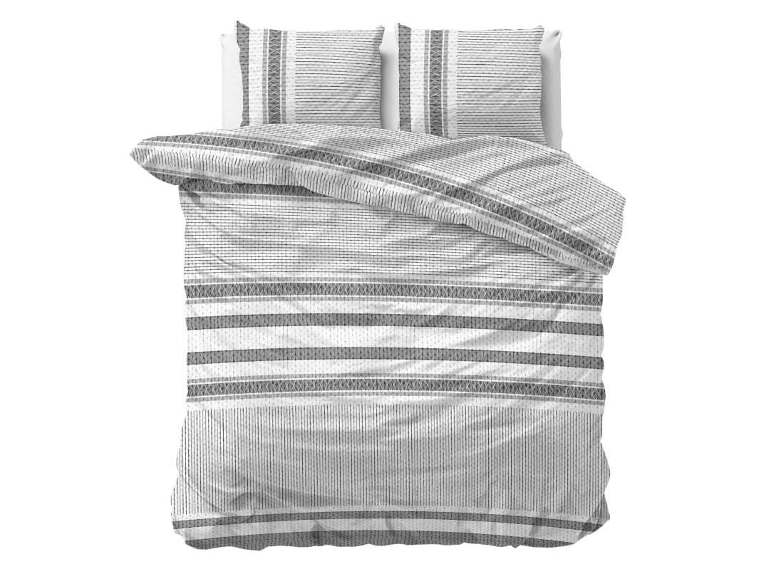 DomTextilu Štýlové bielo sivé posteľné obliečky s jemným vzorovaním 200 x 220 cm 36978