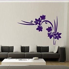Šablóna na maľovanie na stenu v obývačke Kvety fl2-066