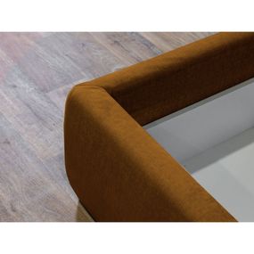 Okrovožltá čalúnená dvojlôžková posteľ s úložným priestorom s roštom 180x200 cm Jade – Bobochic Paris