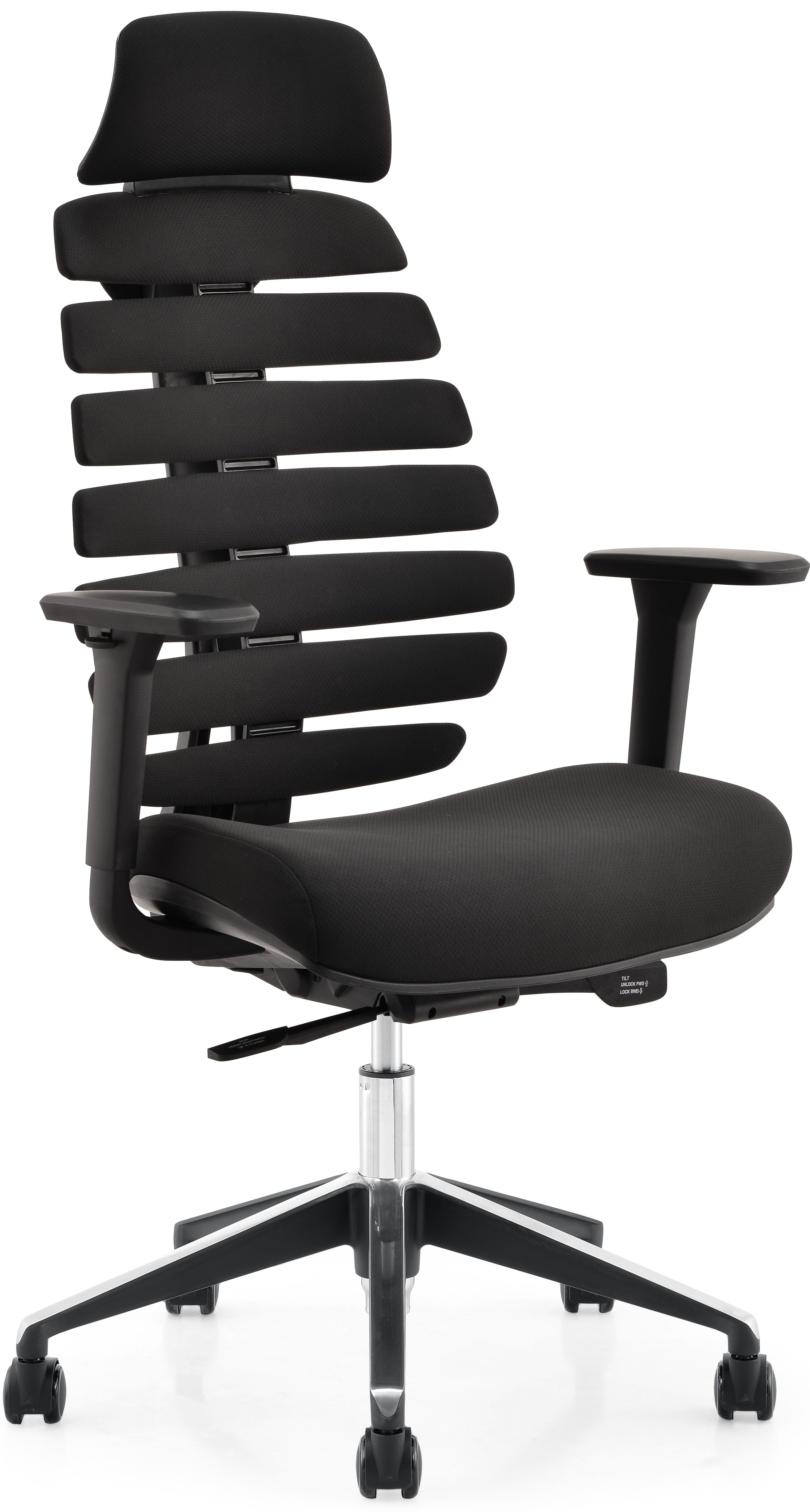 MERCURY kancelárska stolička FISH BONES PDH čierny plast, čierna 26-60