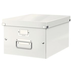 Biely kartónový úložný box s vekom Click&Store - Leitz