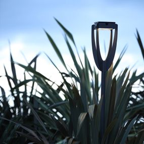Les Jardins Solárna LED lampa Tulip s hrotom do zeme, antracit, hliník, 2W, K: 137cm