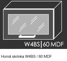 ArtExt Kuchynská linka Quantum Kuchyňa: Horná skrinka W4BS/60 MDF - drevený rám v striebornom morení / (ŠxVxH) 60 x 36 x 30 - 32,5 cm