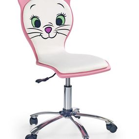 Halmar KITTY 2 detská stolička bielo-ružová