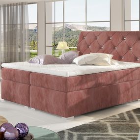 Čalúnená manželská posteľ s úložným priestorom Beneto 180 - ružová (Kronos 29)