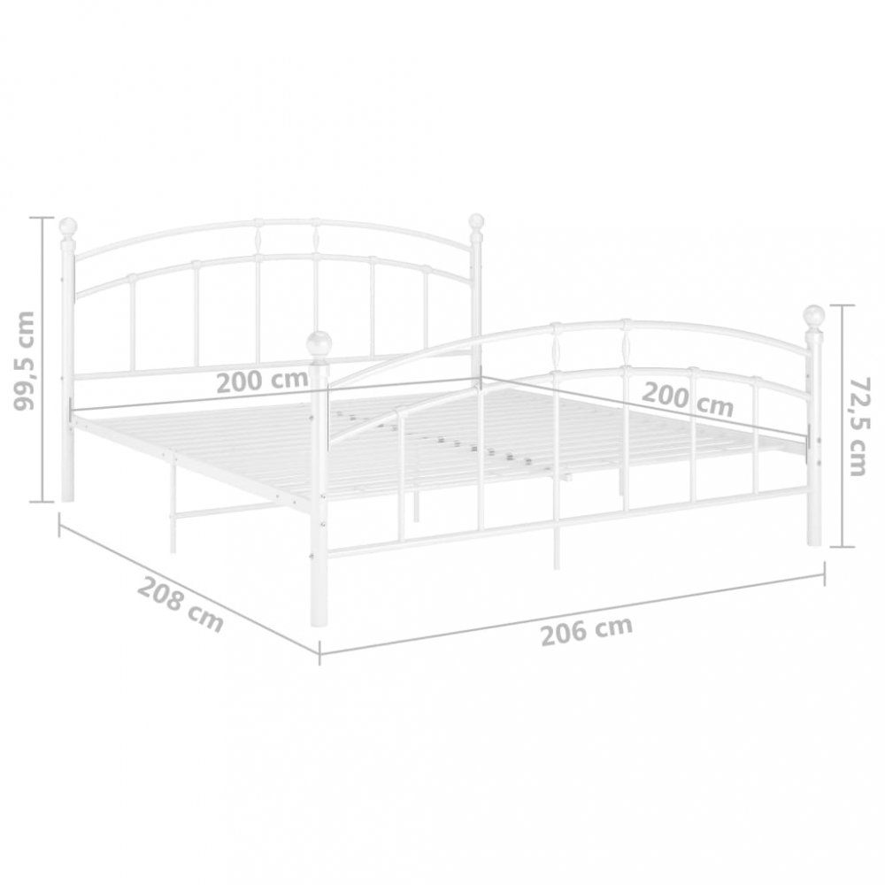 Posteľ biely kov Dekorhome 200 x 200 cm