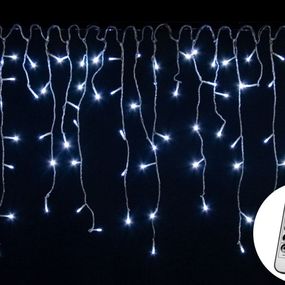 Vianočný svetelný dážď - 15 m, 600 LED, studeno biely