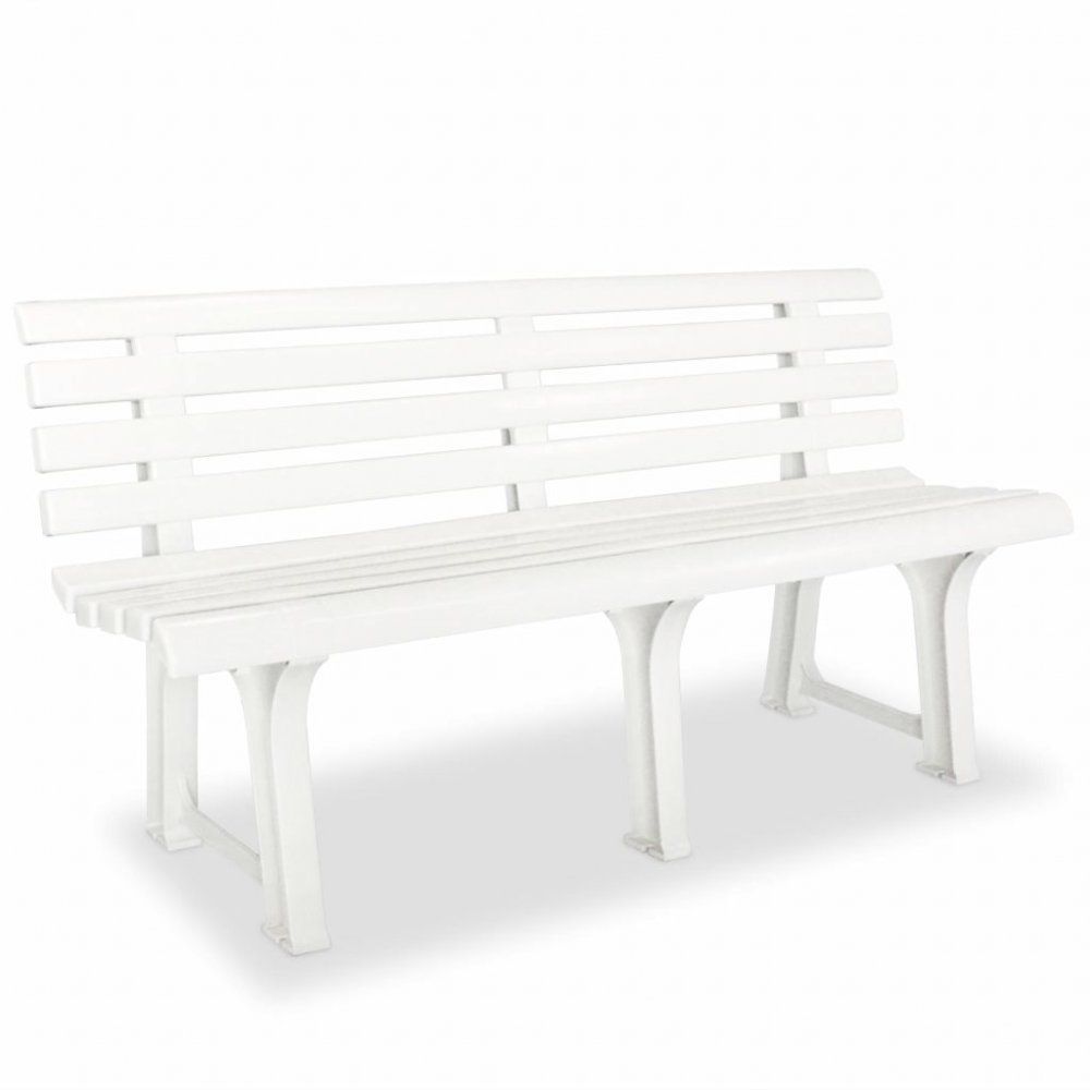 Plastová záhradná lavička Biela