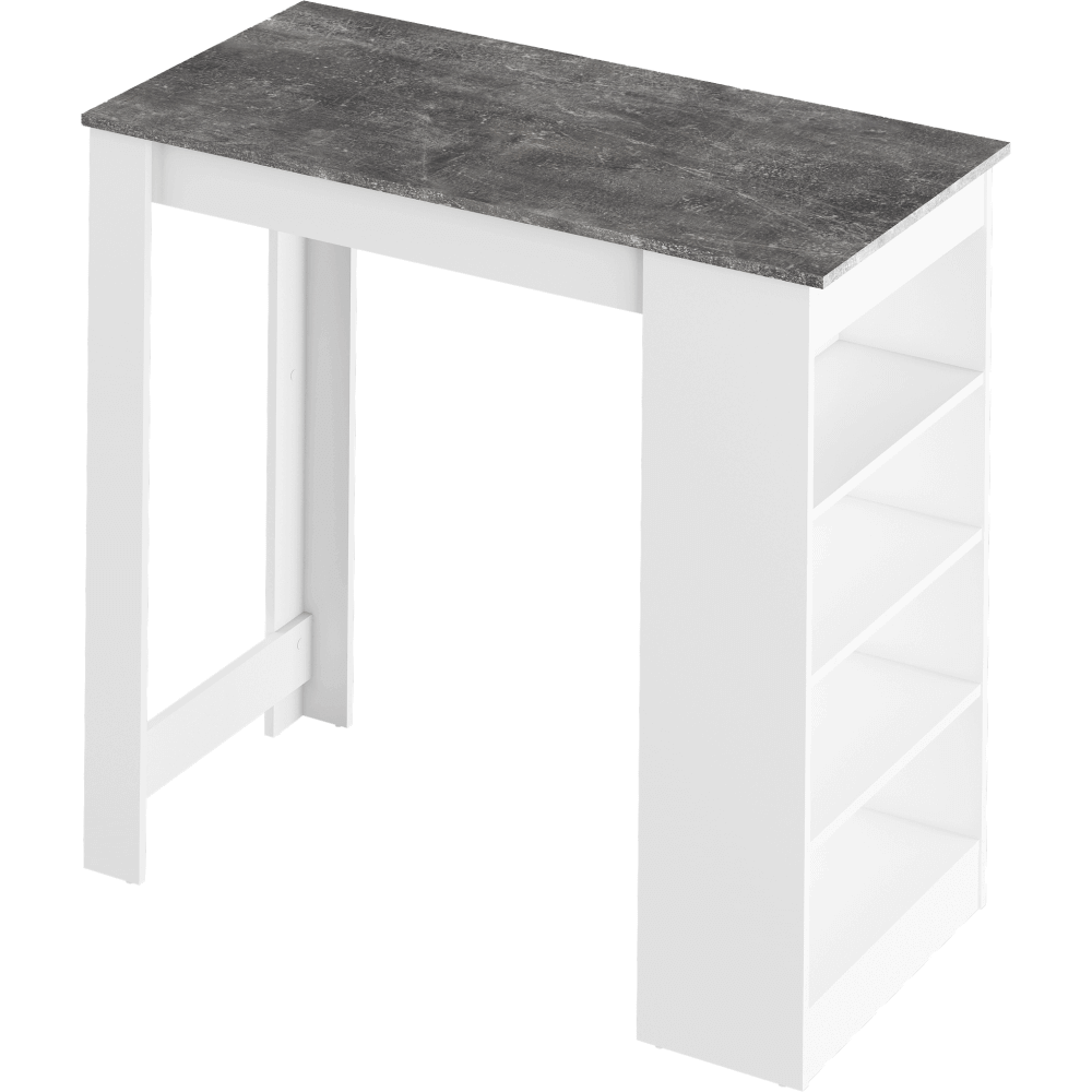 Barový stôl s regálom AUSTEN Tempo Kondela Biela / betón