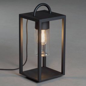 Konstsmide Terasová LED lampa Bologna v tvare lucerny E27, oceľ, sklo, E27, 40W, P: 20 cm, L: 20 cm, K: 45.5cm