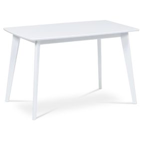Autronic Jedálenský stôl 120x75cm, nohy masív, doska MDF, biely AUT-008 WT