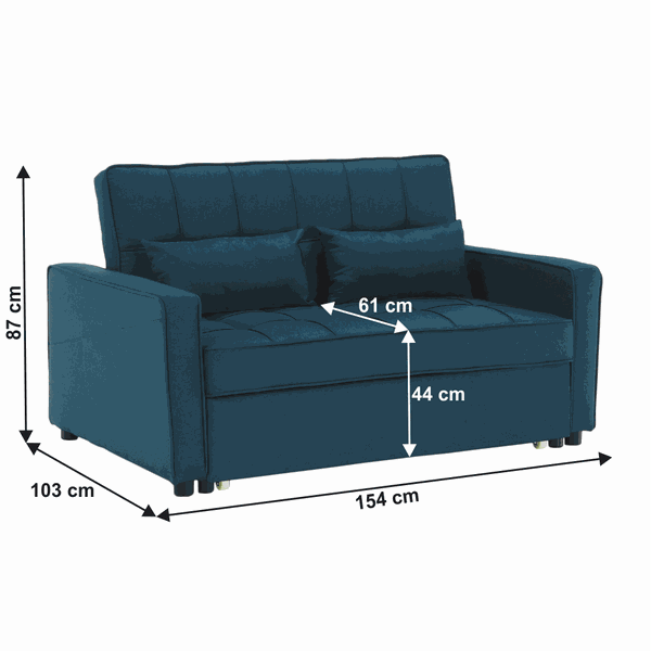 Rozkladacia pohovka, tyrkysová, FRENKA NEW