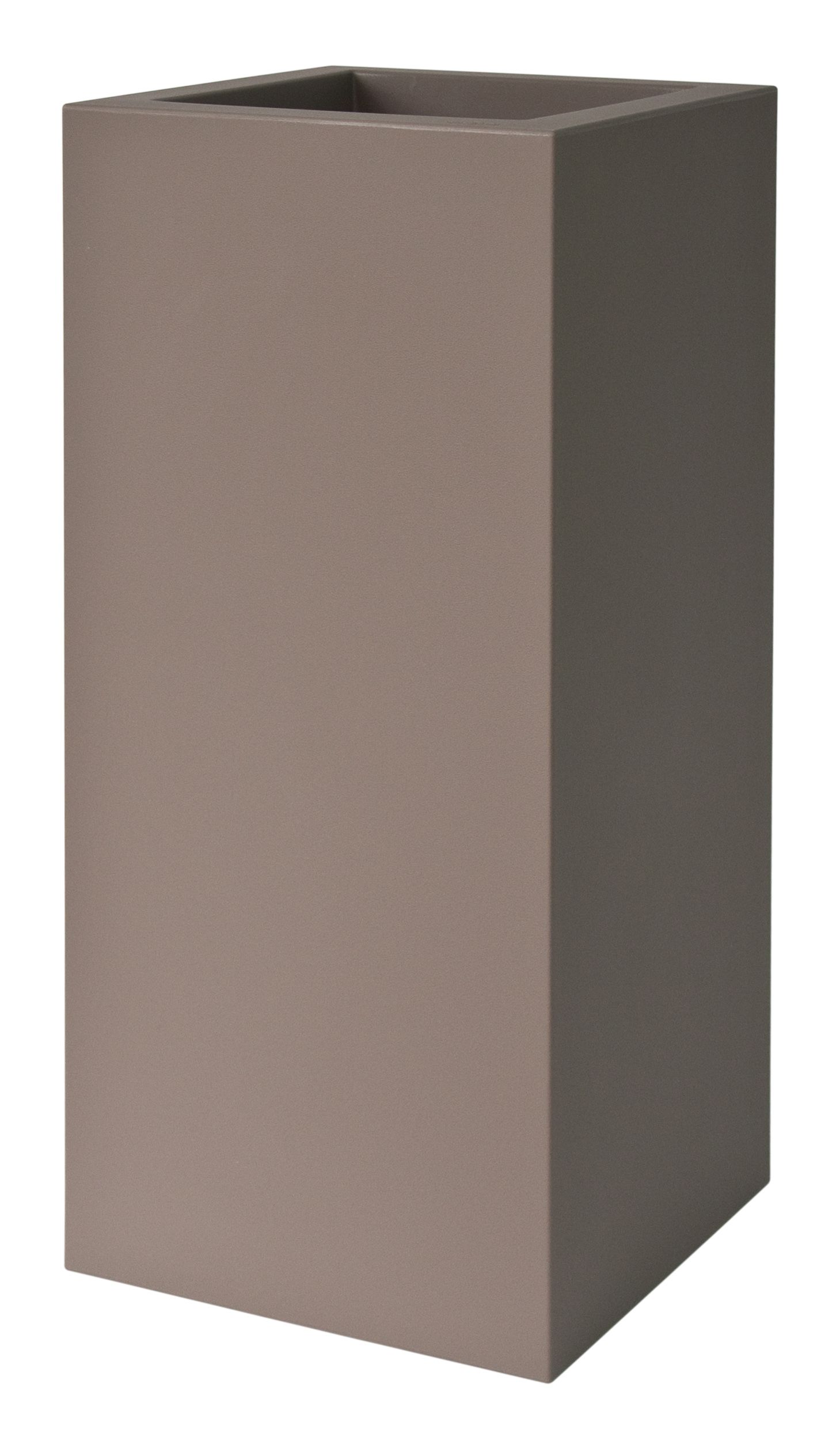Plust - Dizajnový kvetináč KUBE HIGH, 40 x 40 x 70 cm - svetlohnedý