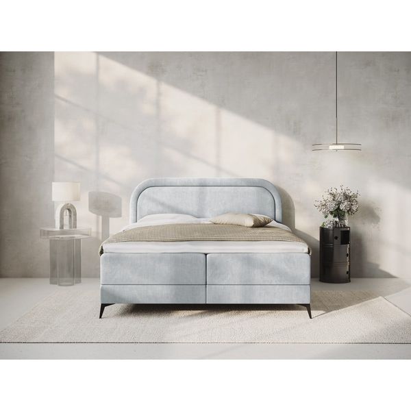 Svetlosivá boxspring posteľ s úložným priestorom 160x200 cm Eclipse – Cosmopolitan Design