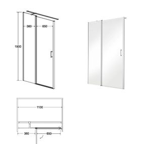 HOPA - Bezrámové sprchové dvere EXO-C - Farba rámu zásteny - Hliník chróm, Pevná stena - 90 cm, Rozmer A - 110 cm, Rozmer C - 190 cm, Smer zatváranie - Univerzálny Ľavé / Pravé, Výplň - Číre bezpečnostné sklo - 6 mm BCEXOC110CC + BCEXOCH90CC…