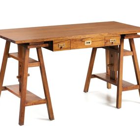 Estila Klasický drevený písací stôl Star s výškovo nastaviteľným mechanizmom 152cm