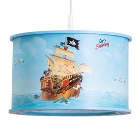 Elobra Detská závesná lampa Capt'n Sharky, Detská izba, drevo, plast, E27, 40W, K: 20cm