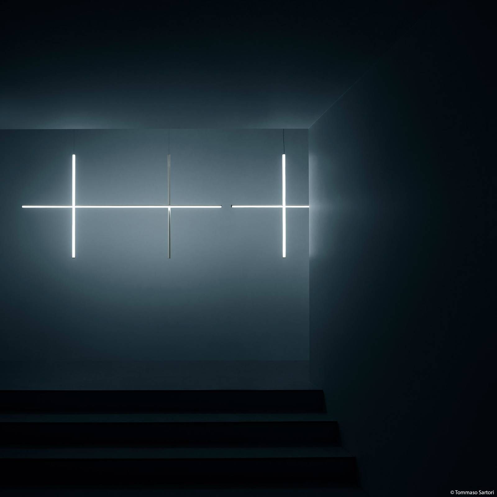 FLOS Coordinates Wall 2 LED svetlo argent moon, Obývacia izba / jedáleň, hliník, opál-platina-silikón, 24W, L: 40 cm, K: 80cm