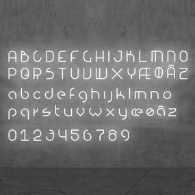 Artemide Alphabet of Light svetlo s číslom 3, Obývacia izba / jedáleň, metakrylát, hliník, 24W, L: 65 cm, K: 95cm
