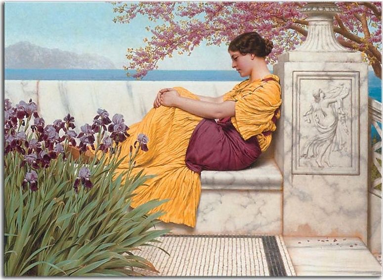 Obrazy J.W.Godward - Under the Blossom that Hangs on the Bough zs10248