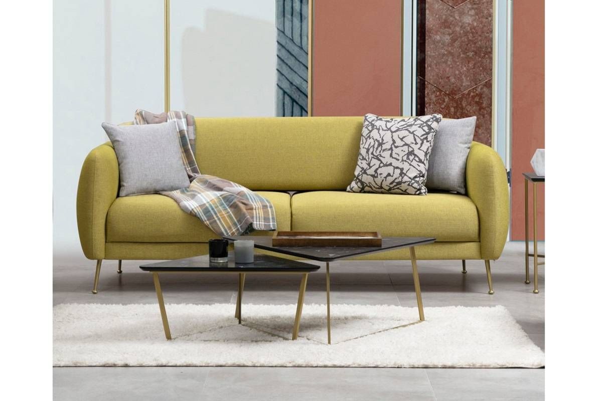 Sofahouse Dizajnová rozkladacia sedačka Eilika 214 cm žltá