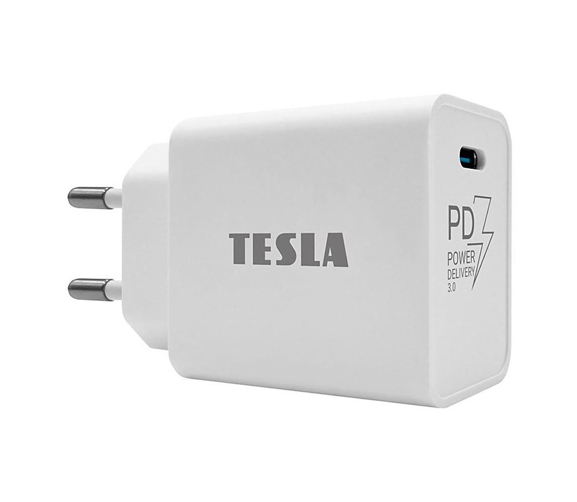 TESLA Electronics - Rychlonabíjací adaptér 20W biela