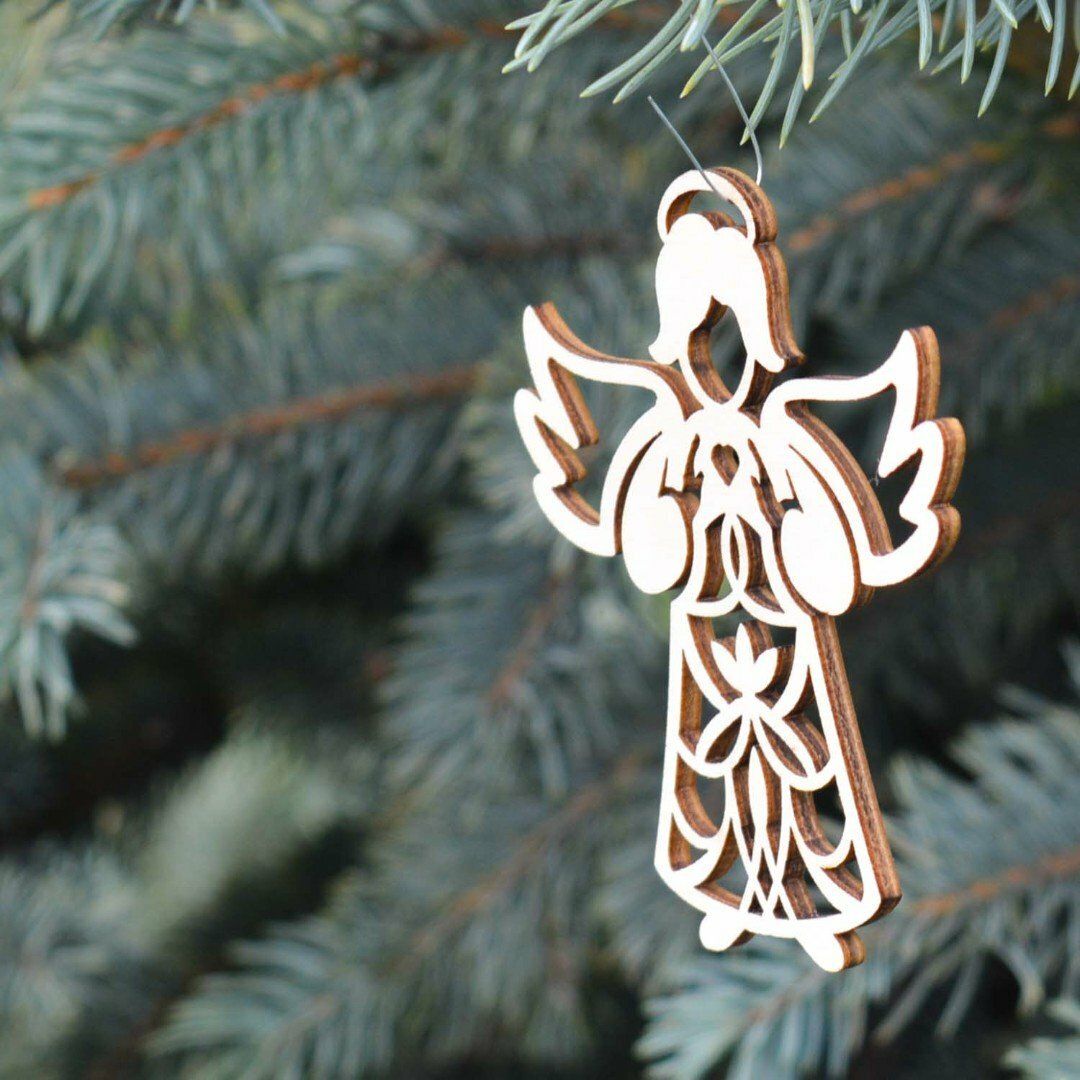 Drevený vianočný anjel na stromček