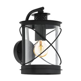 EGLO Vonkajšie nástenné svietidlo Hilburn, čierna nadol, pozinkovaná oceľ, plast, E27, 60W, L: 20 cm, K: 28cm