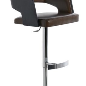 POTOCCO - Barová stolička JOLLY s kruhovou centrálnou podnožou a drevenými operadlami