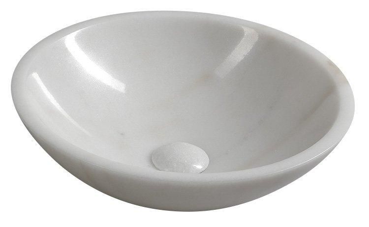 SAPHO - BLOK kamenné umývadlo Ø 40 cm, biely mramor, leštený 2401-34