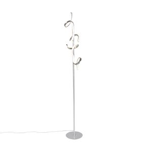 Dizajnová stojaca lampa strieborná vrátane LED a stmievača - Krisscross