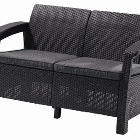 Keter Zahradní nábytek Keter Corfu love seat dvousedačka grafitová KT-610345