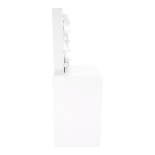 Toaletný stolík s LED osvetlením, biela, LEDIO