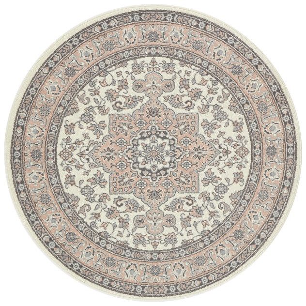 Nouristan - Hanse Home koberce Kruhový koberec Mirkan 104443 Cream / Rose - 160x160 (priemer) kruh cm