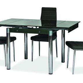 Jedálenský stôl GD.082, čierny/chróm